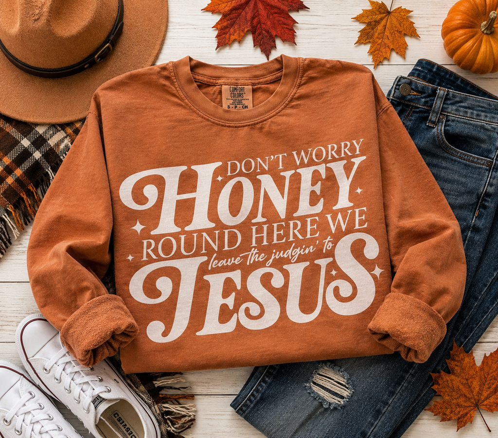 Honey Round Here - Comfort Colors Lightweight Sweatshirt