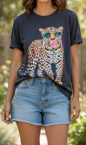 Boujee Bubblegum Leopard Comfort Colors® Graphic T-Shirt | Free Shipping