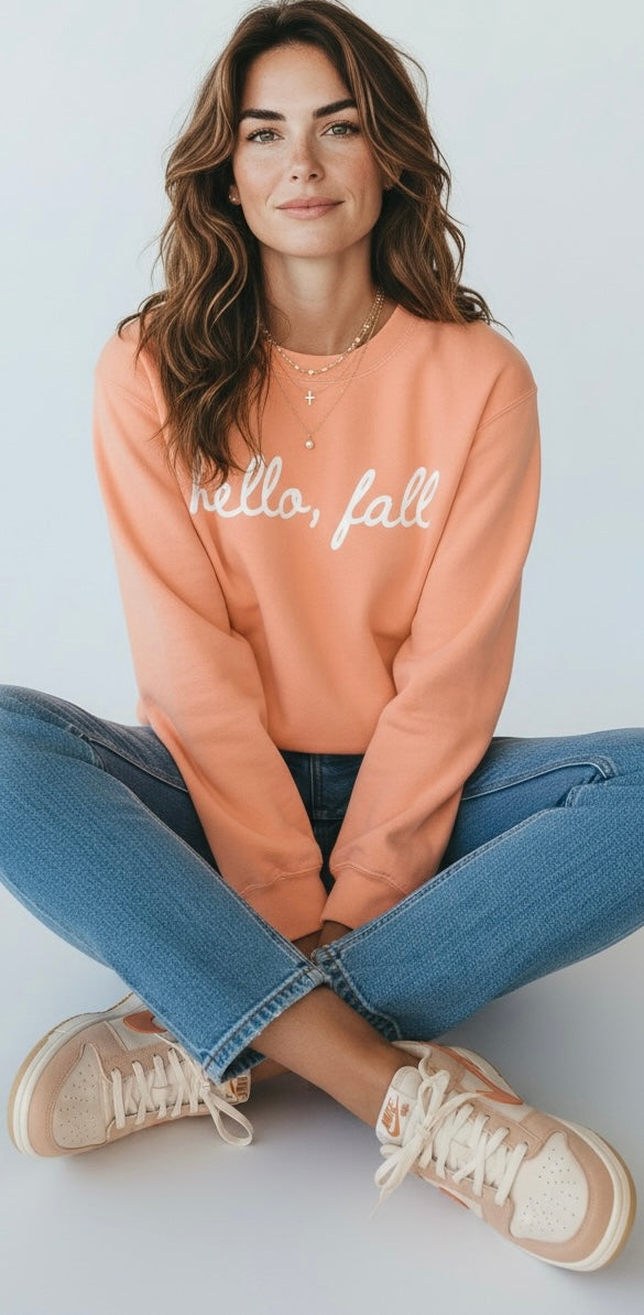 Hello, fall Comfort Colors Sweatshirt