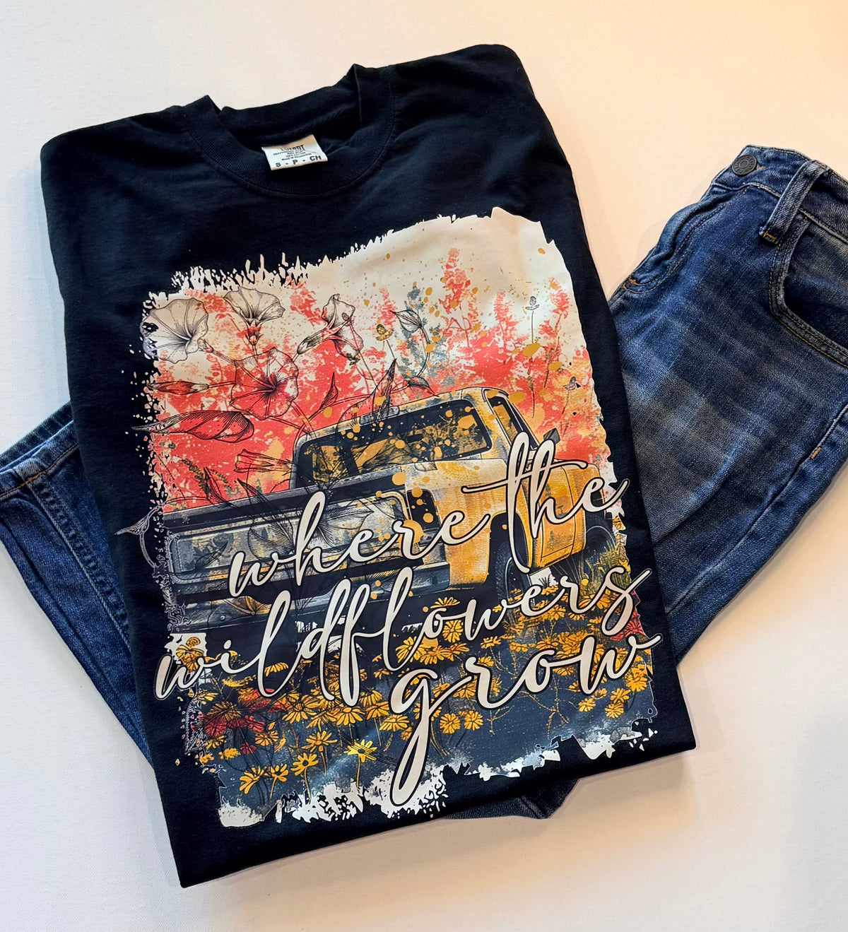 Where the Wildflowers Grow Black Comfort Colors T-Shirt | Free Shipping