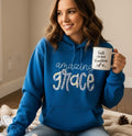 Amazing Grace Blue Sweatshirt with Embroidered Accent