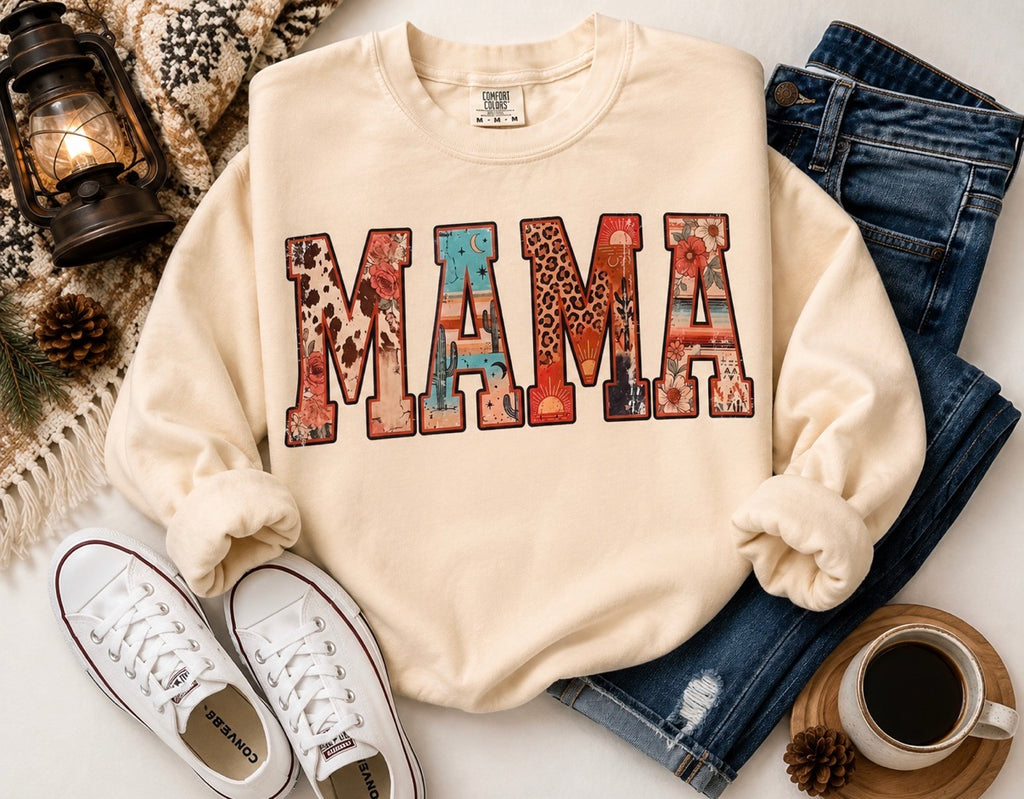 MAMA Aztec - Comfort Colors Lightweight Sweatshirt