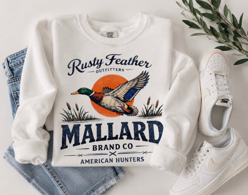 Rusty Feather Mallard Comfort Colors® Sweatshirt | Free Shipping