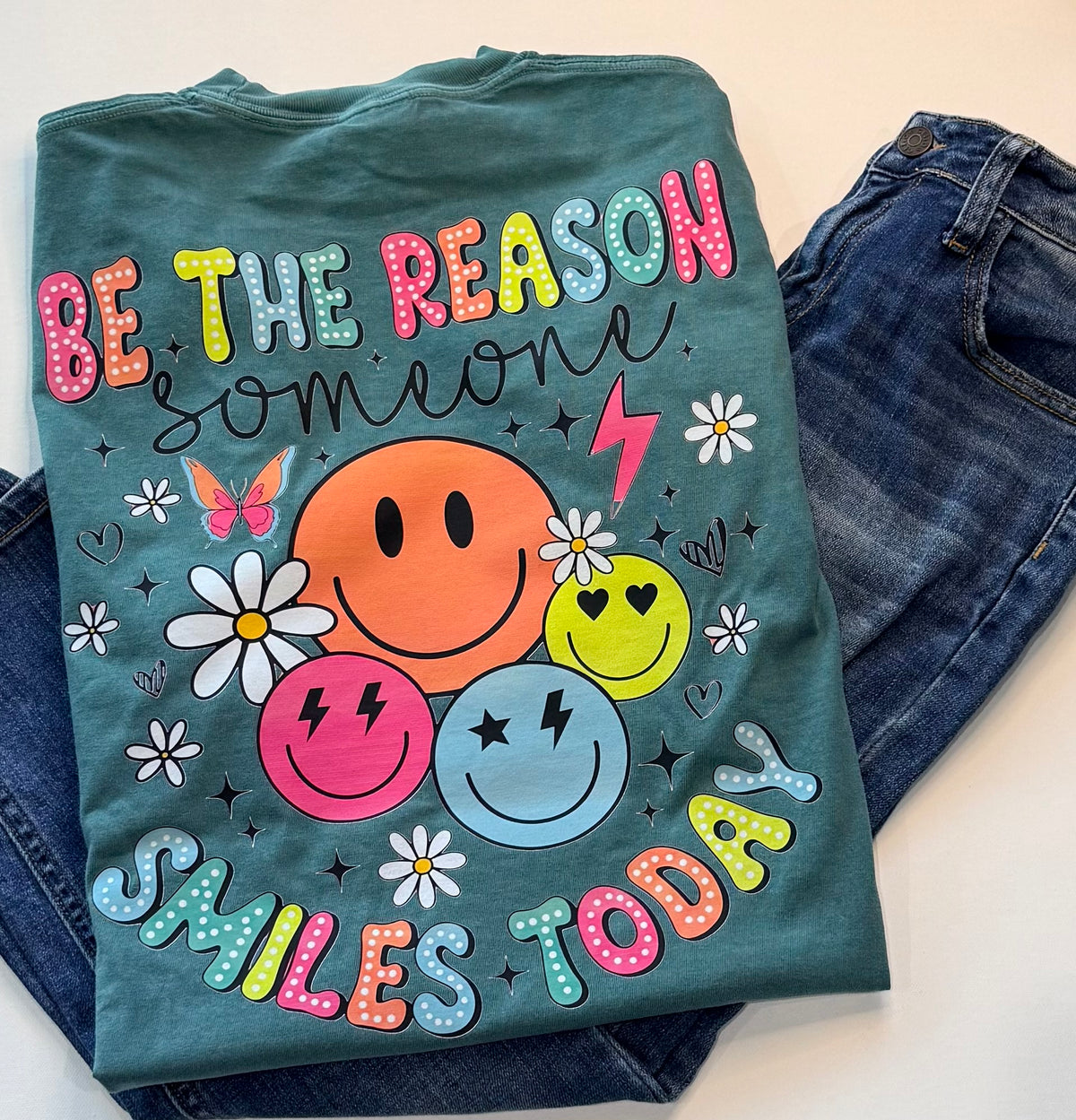 Be the Reason Someone Smiles Today Christian Graphic Tee – Comfort Colors® | Free Shipping