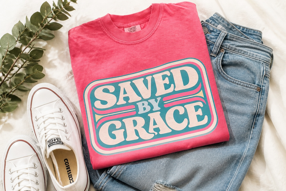 Saved By Grace Retro Tee
