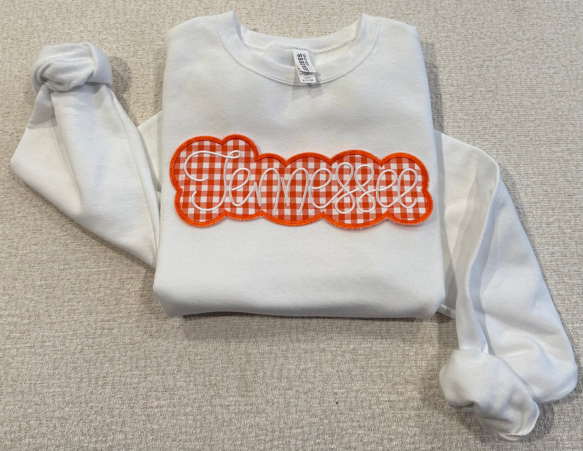 Tennessee Gingham Embroidered Sweatshirt