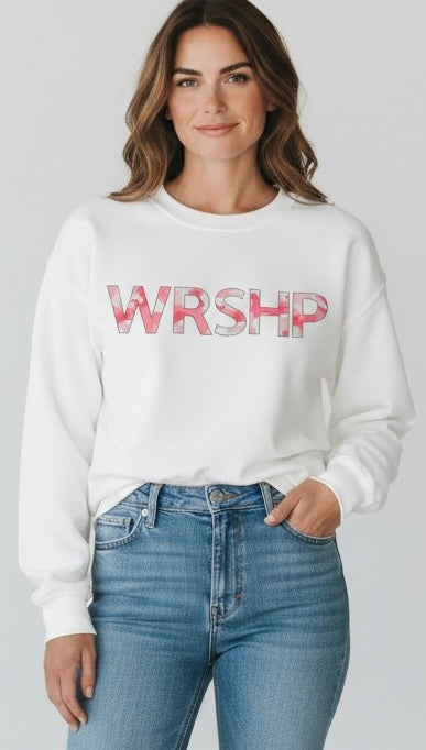 Worship Pink Camo - Comfort Colors @ Lightweight Sweatshirt
