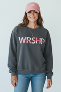 WRSHP Pink Camo Christian Sweatshirt – Gray