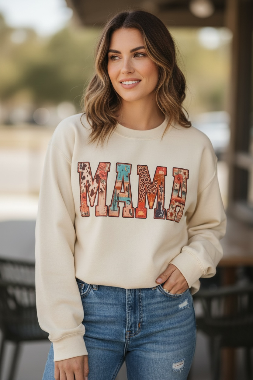 MAMA Aztec - Comfort Colors Lightweight Sweatshirt