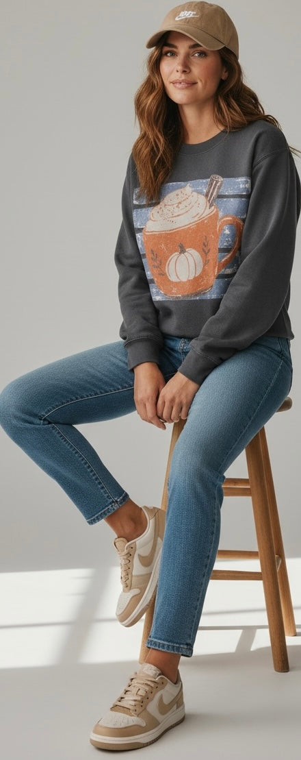 Pumpkin Spice Latte Comfort Colors Sweatshirt