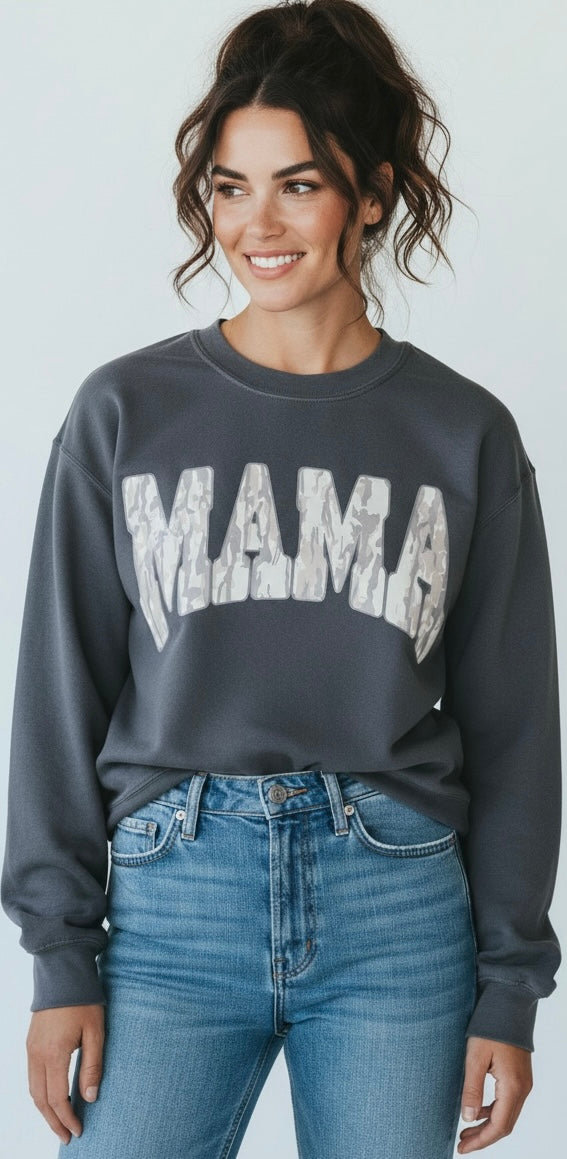 Mama Camo Comfort Colors Lightweight Sweatshirt