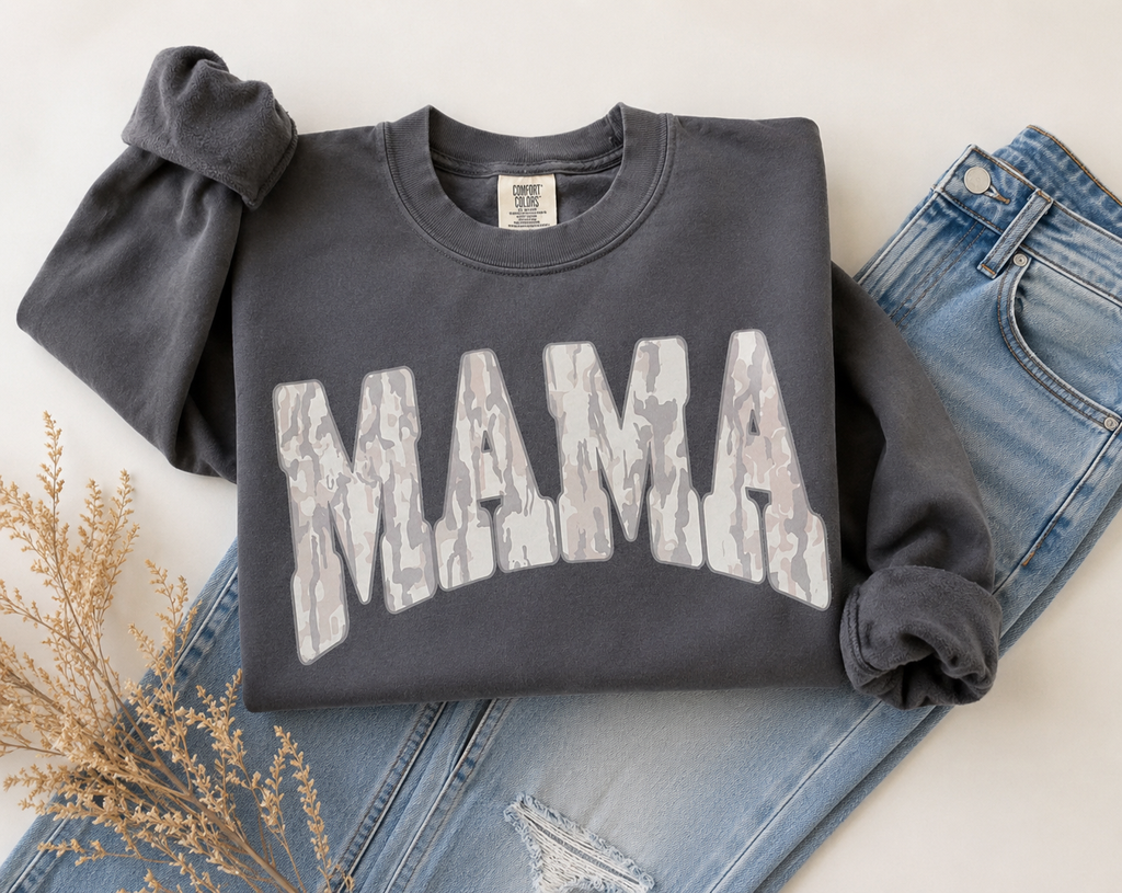 Mama Camo Comfort Colors Lightweight Sweatshirt