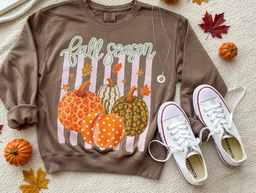 Fall Season Pumpkin Graphic Sweatshirt | Free Shipping