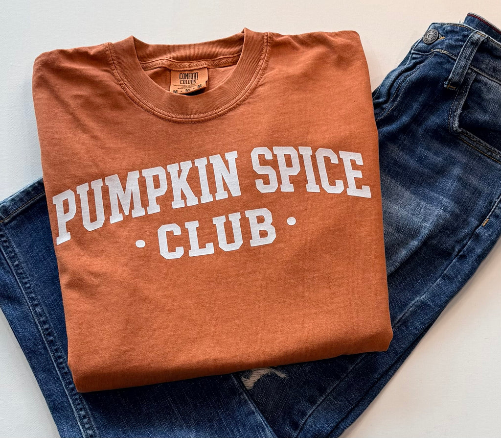 Pumpkin Spice Club Graphic T-Shirt – Rustic Orange | Free Shipping