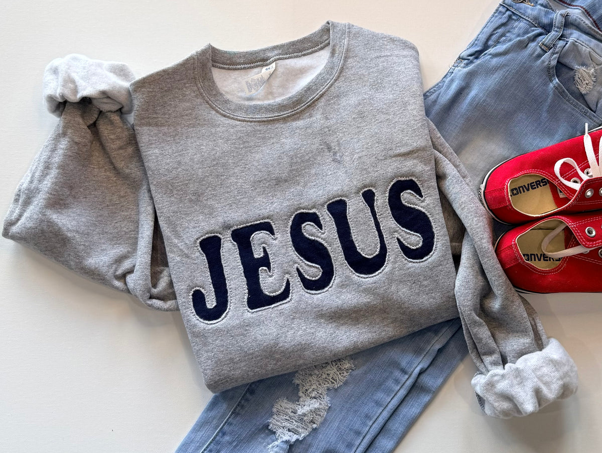 JESUS Embroidered Sweatshirt - Free Shipping
