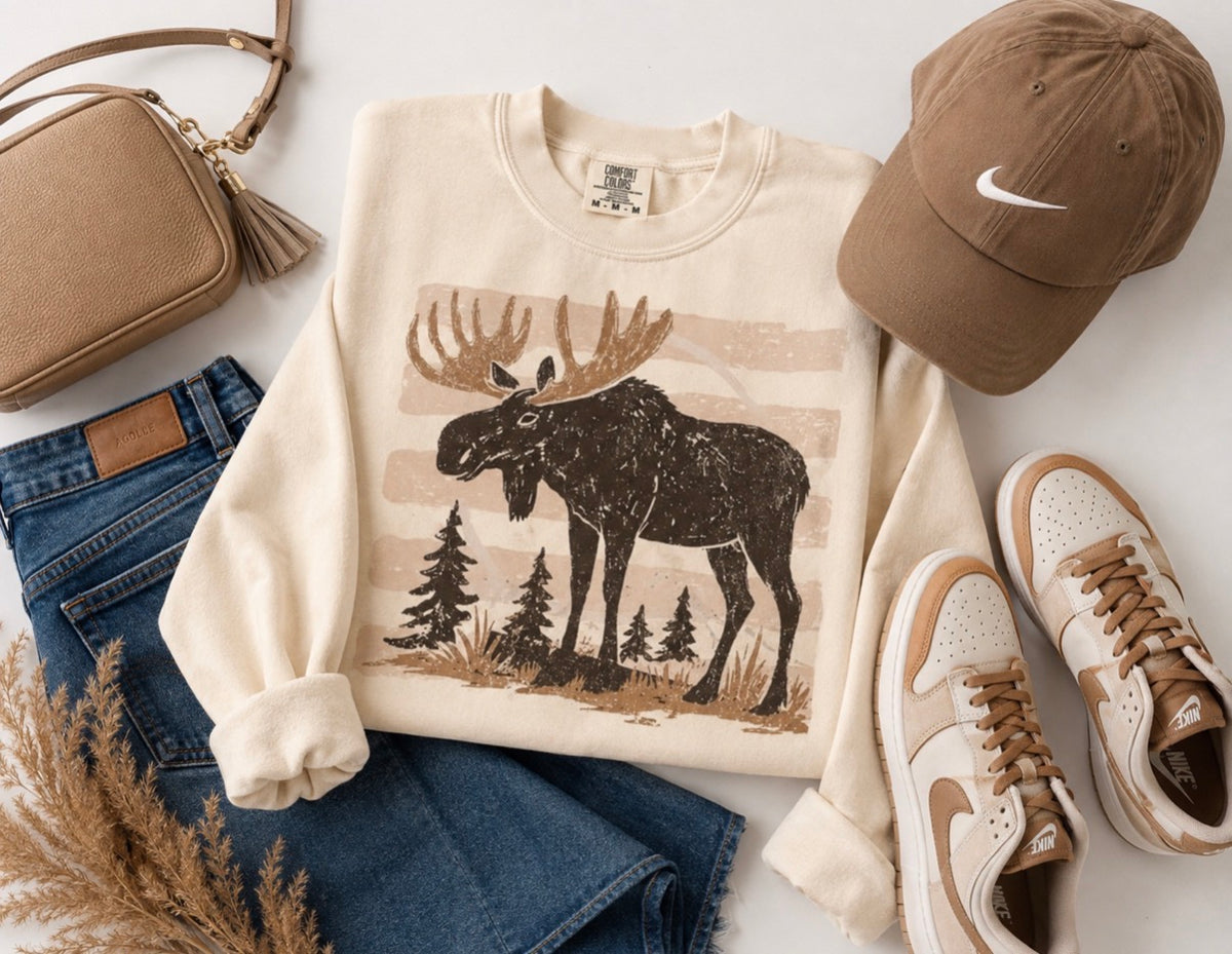Moose Stripes - Comfort Colors Sweatshirt