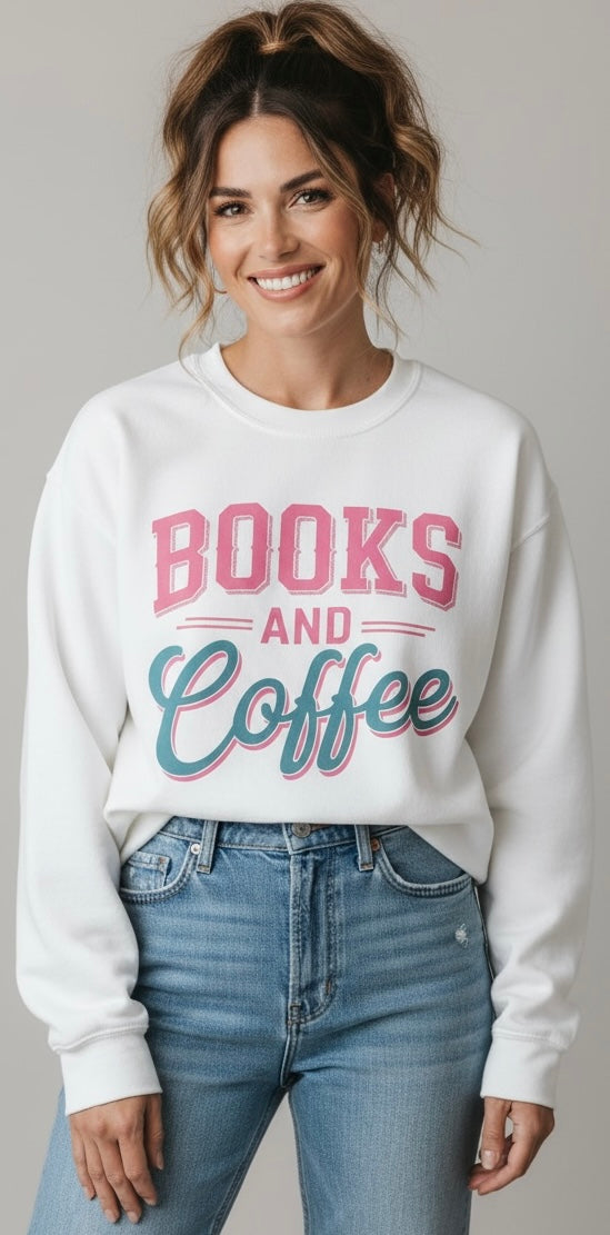 Books & Coffee Comfort Colors® Lightweight Sweatshirt | Free Shipping