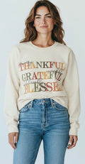 Thankful Grateful Blessed Comfort Colors Sweatshirt