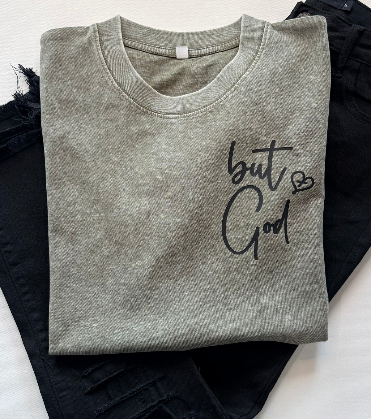 But God Christian Graphic Tee – Oversized Acid Washed | Free Shipping