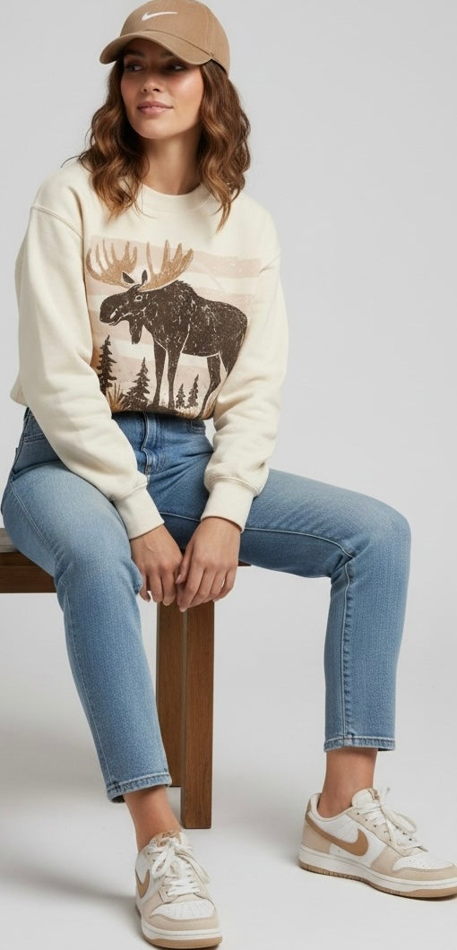 Moose Stripes - Comfort Colors Sweatshirt