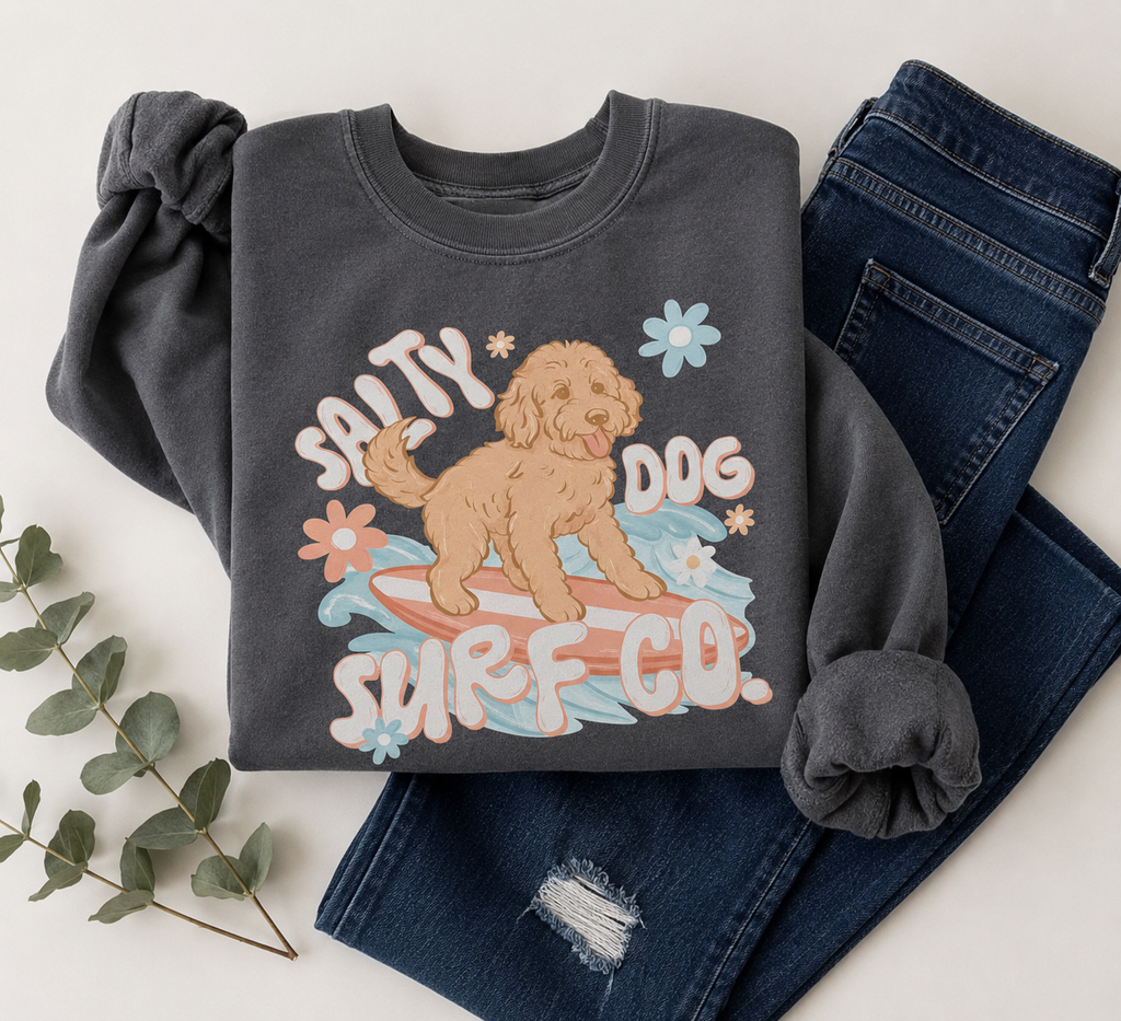Salty Dog Surf Co - Comfort Colors Lightweight Sweatshirt