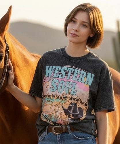Western Soul Sunshine Glow - Graphic Tee - Free Shipping