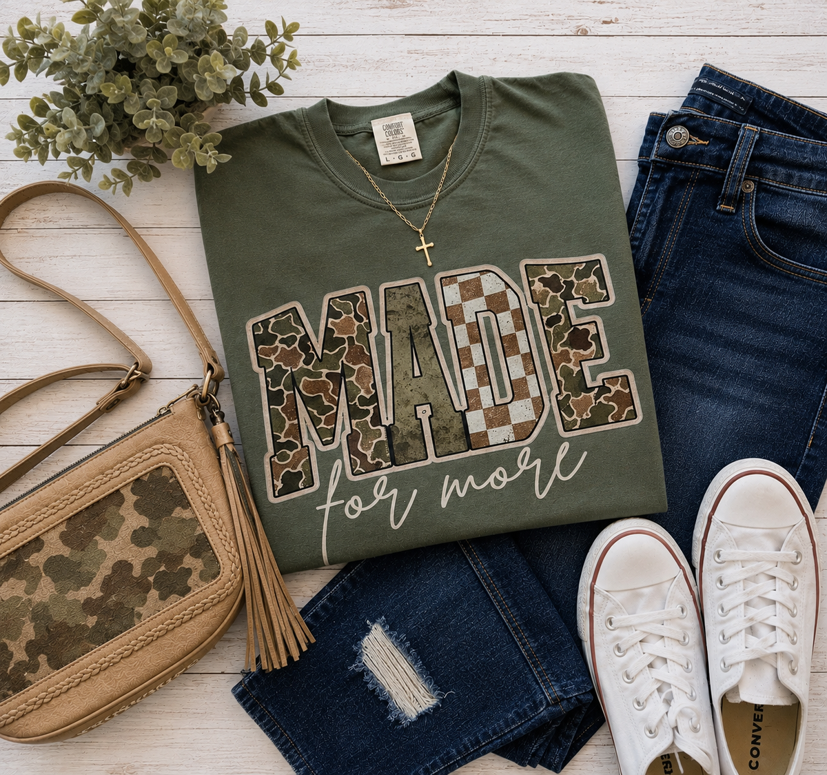 MADE for More Olive Green Graphic T-Shirt | Free Shipping