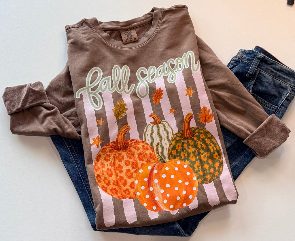Fall Season Pumpkin Graphic Sweatshirt | Free Shipping