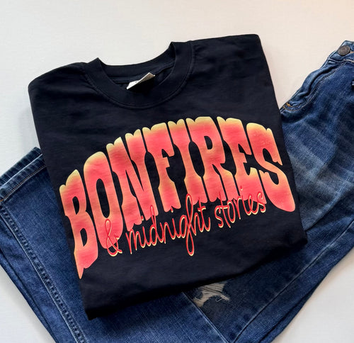 Bonfires & Midnight Stories Graphic T-Shirt – Black | Free Shipping