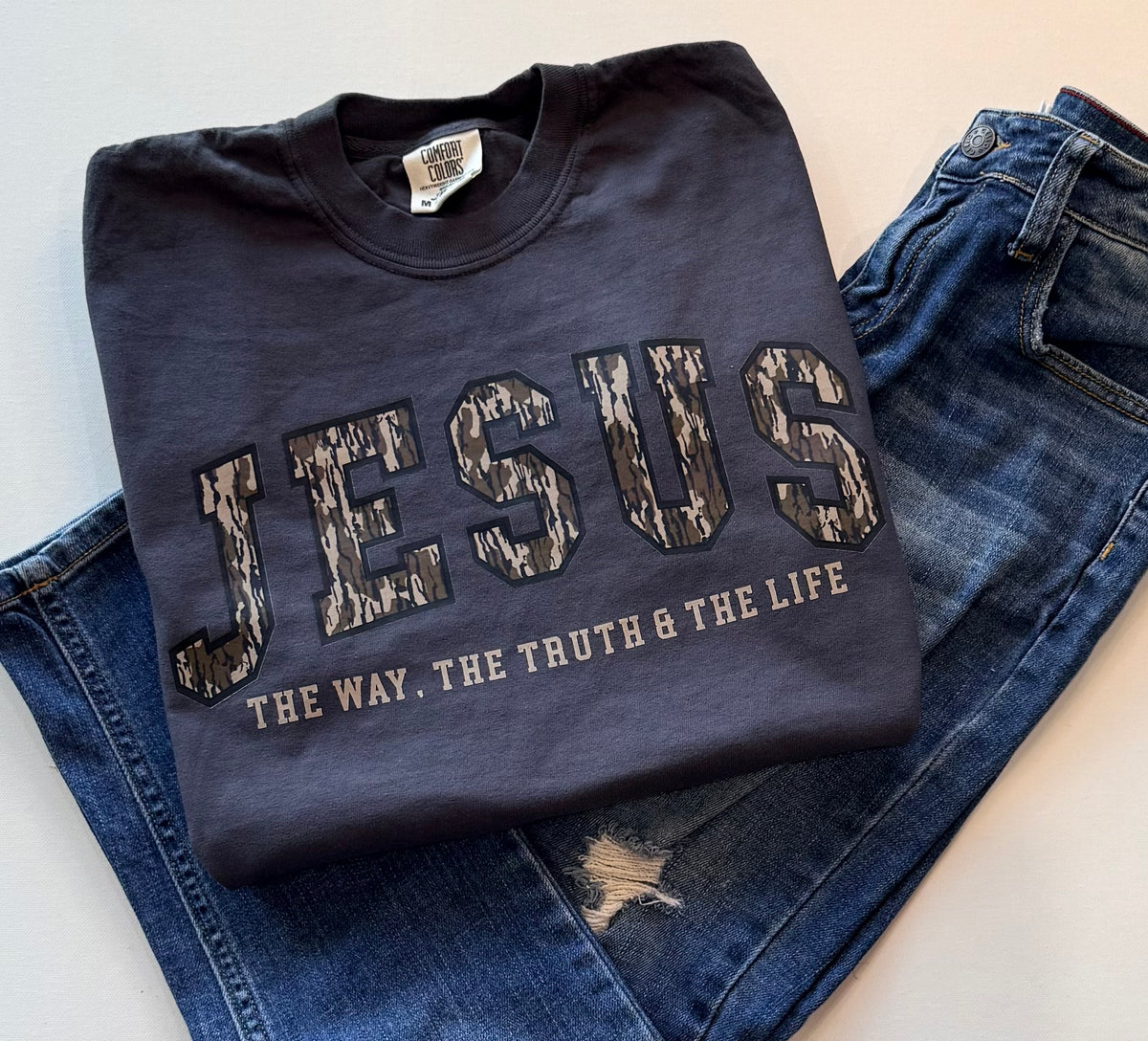 Jesus camo Christian graphic tee The Way The Truth and The Life